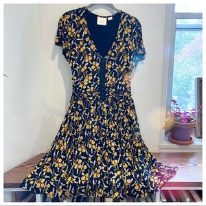 Anthropologie Maeve Dress Black & gold floral